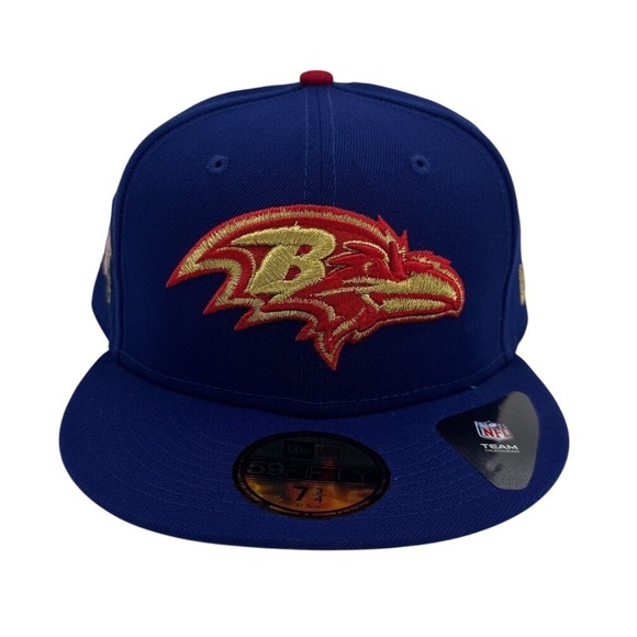 New Era Other - New Era 59FIFTY Baltimore‎ Ravens Hat Blue Gold Red USA Helmet Size 7 3/4 RARE